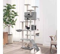 vidaXL Cat Tree with Sisal Scratching Posts Light Grey 191 cm