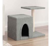 (light grey) vidaXL Cat Tree with Sisal Scratching Posts Cat Tower Pet Cat Climbing Tree