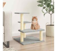 vidaXL Cat Tree with Sisal Scratching Posts Light Grey 61 cm UK
