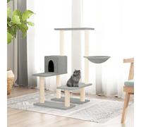 vidaXL Cat Tree with Sisal Scratching Posts Light Grey 94.5 cm