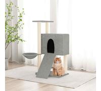 vidaXL Cat Tree with Sisal Scratching Posts Light Grey 96 cm UK