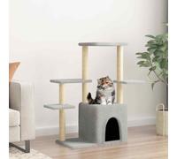 vidaXL Cat Tree with Sisal Scratching Posts Light Grey 97.5 cm UK