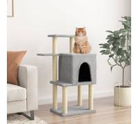 vidaXL Cat Tree with Sisal Scratching Posts Light Grey 97 cm