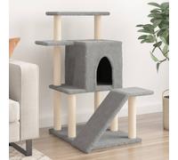 vidaXL Cat Tree with Sisal Scratching Posts Light Grey 97 cm, Grey