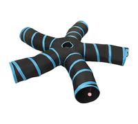 vidaXL Cat Tunnel 5-way Black and Blue 25 cm Polyester