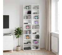 VidaXL CD Cabinet 2 Pcs White 33 X 23.5 X 175 Cm Engineered Wood