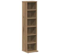 vidaXL CD/DVD Storage Cabinet - Engineered Wood Shelving Unit in Artisan Oak, 21x20x88 cm for Office/Bedroom