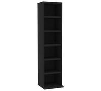 vidaXL CD Cabinet Black 21x20x88 cm Engineered Wood Storage Organiser Shelf
