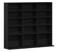 vidaXL CD Cabinet Black Oak 100x23x89.5 cm Engineered Wood, CD storage unit, CD storage cabinet, CD cupboard, shelf cabinet, CD storage furniture