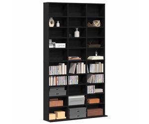 vidaXL CD Cabinet Black Oak 101 x 23 x 177.5 cm Engineered Wood | This cabinet gives you plenty of space to keep your collection tidy and easy to find,