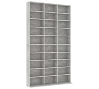 vidaXL CD Cabinet Concrete Grey 102x23x177,5 cm Engineered Wood | Loads of space for your media, Slick concrete grey finish that looks great, Mount it on the wall to save floor space