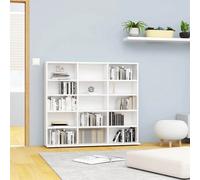 vidaXL CD Cabinet High Gloss White 100x23x89.5 cm Engineered Wood