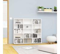 vidaXL CD Cabinet High Gloss White 102x23x89.5 cm Engineered Wood UK