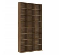 vidaXL CD Cabinet Living Room CD Storage Furniture Unit Wall Shelf Display Rack Bookcase Cupboard Bookshelf Brown Oak Engineered Wood