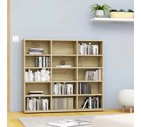vidaXL CD Cabinet Sonoma Oak 102x23x89.5 cm Engineered Wood UK