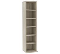 vidaXL CD Cabinet Sonoma Oak 21x20x88 cm Engineered Wood Storage Organiser