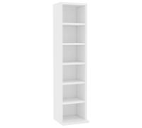 vidaXL CD Cabinet White 21x20x88 cm Engineered Wood Storage Organiser Shelf