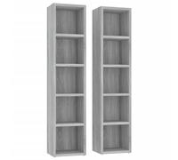 Vidaxl Cd Cabinets 2 Pcs Grey Sonoma 21X16X93.5 Cm Engineered Wood