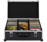 vidaXL CD Case for 60 CDs Aluminium ABS Black