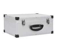 vidaXL Silver Aluminium ABS CD Storage Case - Compact and Lightweight - 60 CD Capacity with Lockable Design