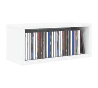 vidaXL CD Storage Rack White 40 x 17 x 17 cm Engineered Wood