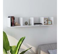 vidaXL Wall-Mounted CD Shelf-Organize & Display Your CDs and DVDs-Cozy Engineered Wood Cabinet-White