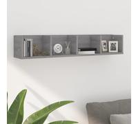 vidaXL CD Wall Shelf - Grey Sonoma - Engineered Wood - Contemporary Floating Shelf for CD/DVD Storage - Home, Living Room, Office, Kids' Room Decor