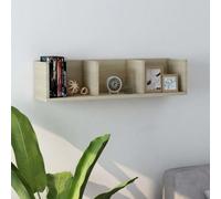 vidaXL CD Wall Shelf Sonoma Oak Engineered Wood Baby and Kids Room Cabinet