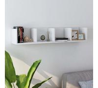 vidaXL CD Wall Shelf White Engineered Wood Bedroom Office Living Room Cabinet