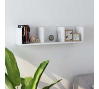 vidaXL CD Wall Shelf Bedroom Baby and Kids Room Office Living Room Hanging Display Shelf Wall Rack Cabinet White 75x18x18cm Chipboard