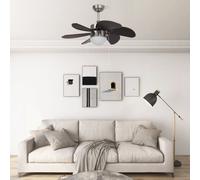 vidaXL Ceiling Fan with Light 76 cm Dark Brown