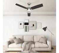 vidaXL Ceiling Fan with Light and Remote Control 108 cm Dark Brown