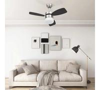 vidaXL Ceiling Fan with Light and Remote Control 76 cm Dark Brown UK HOT