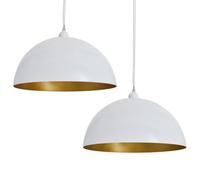 vidaXL 2X Ceiling Lamp Height-Adjustable Semi-Spherical White Lighting Fixture