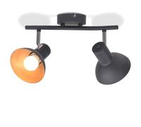vidaXL Ceiling Lamp for 2 Bulbs E27 Black and Gold Luminaire Lamp Lighting