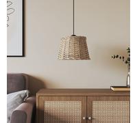 vidaXL Exquisite Ceiling Lamp Shade Ø25x17cm: Handmade Wicker, Painted Iron Bulb Holder in Timeless Brown