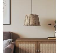 'vidaXL Natural Wicker Ceiling Lamp Shade - Brown Iron Holder - Versatile Indoor Lighting Solution - 38cm Diameter