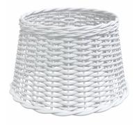 vidaXL Ceiling Lamp Shade - Handmade Wicker Pendant Light Shade, White; Durable Iron Holder, Suited for Living Room, Bedroom, Dining Room, Kitchen, Hallway.
