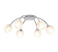 vidaXL Ceiling Lamp with 6 LED Bulbs, Pendant Light with Lampshade, Chandelier f