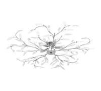 Ceiling Lamp with Acrylic Crystal Leaf Arms for 5 E14 Bulbs White
