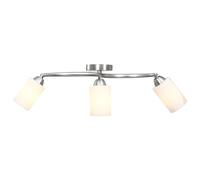 vidaXL Ceiling Lamp with Ceramic Shades for 3 E14 Bulbs White Cone Chandelier