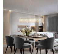 vidaXL Ceiling Lamp with Crystal Beads Silver 104 cm E14