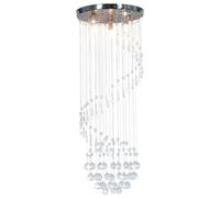 vidaXL Ceiling Lamp with Crystal Beads Silver Spiral G9