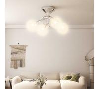 vidaXL Ceiling Lamp with Mesh Wire Shades for 4 G9 LED Lights Hanging Light