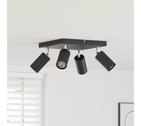 vidaXL Ceiling Spotlight with Spotlights Black 26 x 26 x 16 cm Metal