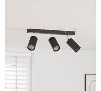 vidaXL Ceiling Spotlight with Spotlights Black 38 x 6 x 16 cm Metal