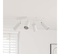 vidaXL Ceiling Spotlight with Spotlights White 26 x 26 x 16 cm Metal