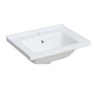 'vidaXL Ceramic Bathroom Sink - Rectangular White Gloss Finish - Drop-in Installation Design, 61x48x19.5 cm Dimensions
