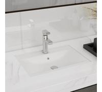 Ceramic Bathroom Sink Basin Faucet/Overflow Hole White Rectangular UK