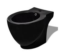 vidaXL Bidet Stand Black Ceramic Round Bathroom Toilet Washing Sink Fixture